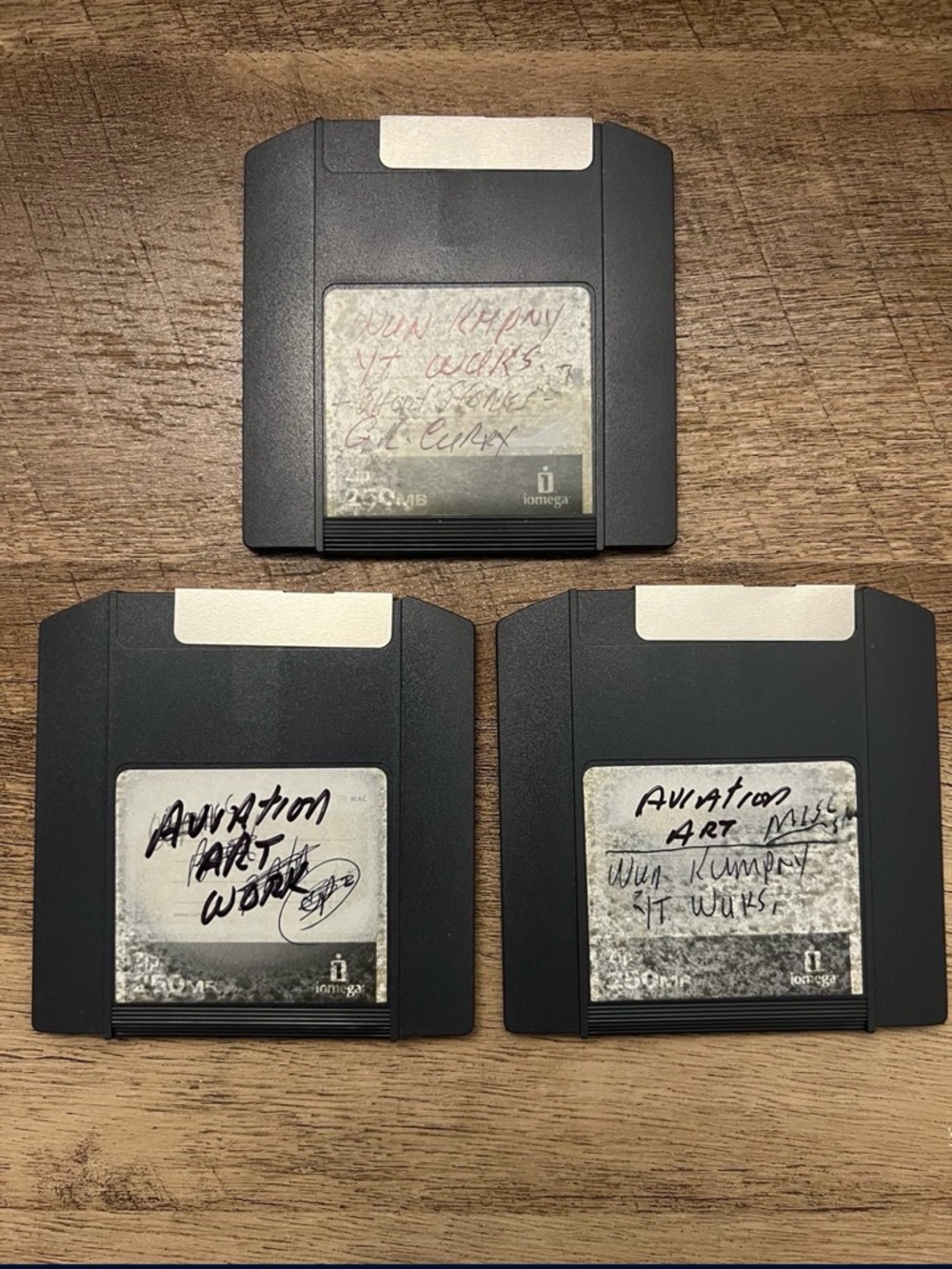 Vintage 3-Pack Iomega 250MB Zip Disks (used, 3 Total)